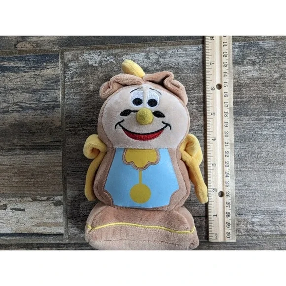 Beauty and the Beast Cogsworth Plush Disney Store 6" Rare Bead Bottom Clock Face - Picture 13 of 15